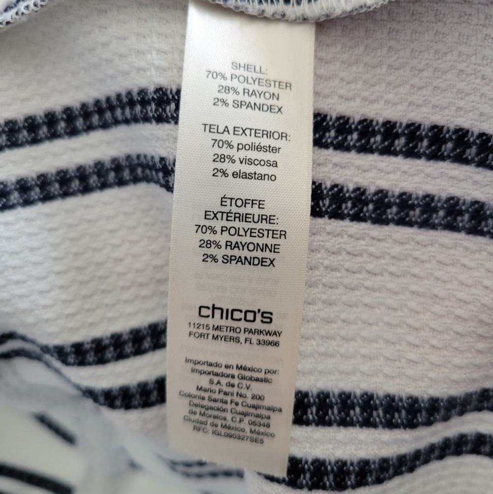 NWT Chico's Nautical Striped Draw Waist Vest, medium - Picture 6 of 7